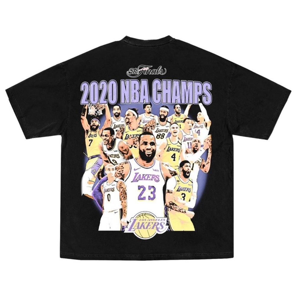 LAKERS LOS ANGELES LAKERS 2020 NBA CHAMPS GRAPHIC TEE BLACK